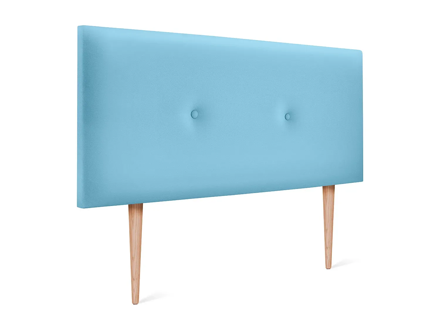 Kopfteil aus Kunstleder mit Knöpfen in Hellblau 90x105cm-Livavine