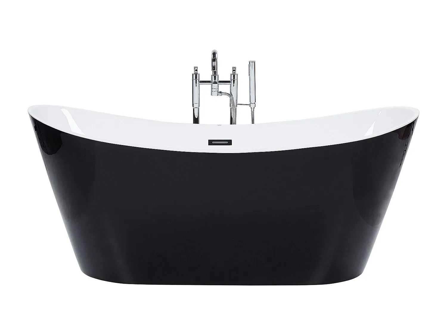 Freistehende ovale Badewanne in Schwarz, 180 x 78 cm-Livavine