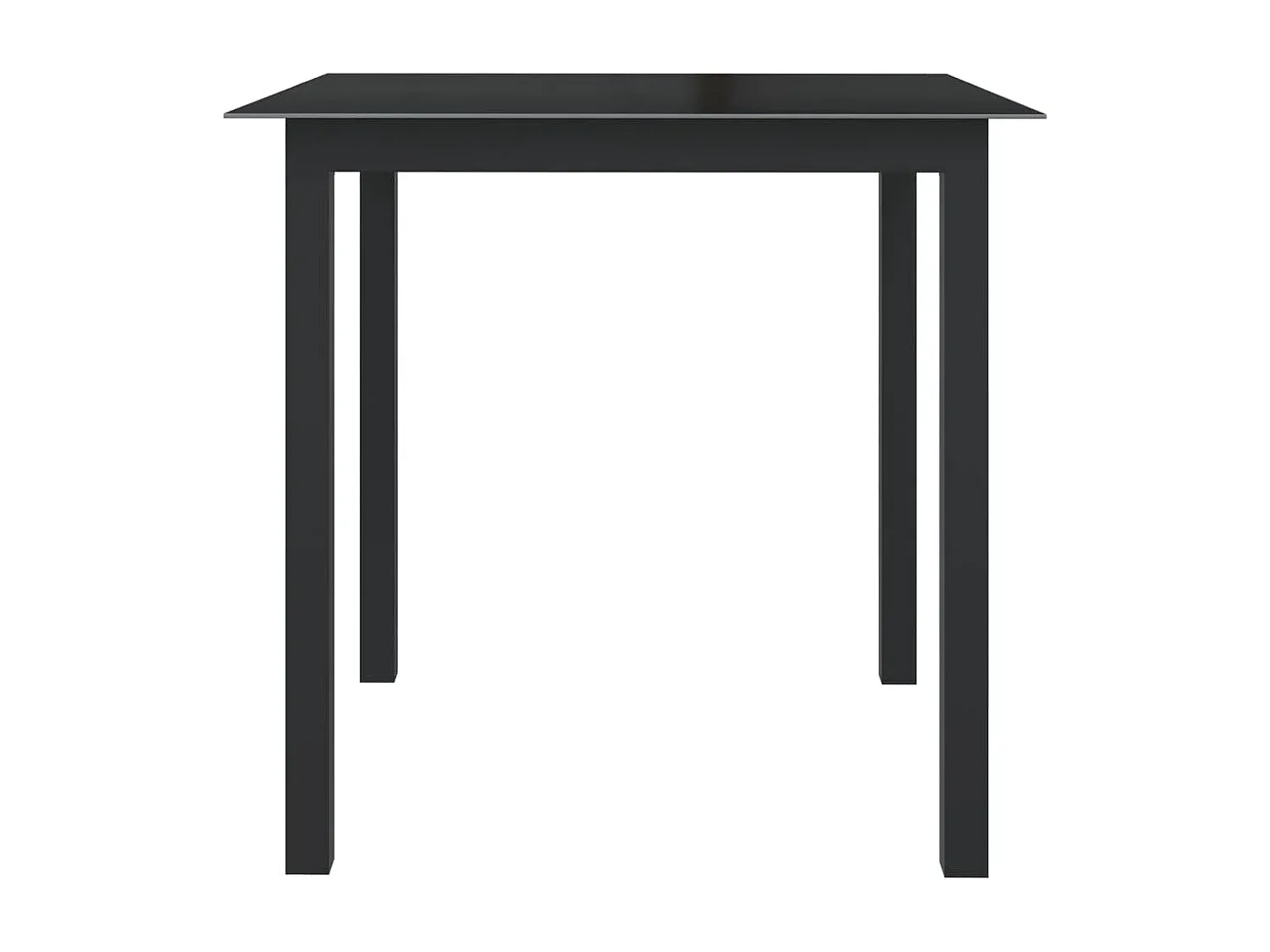 Moderner Gartentisch aus Aluminium und Glas, 80x80x74 cm, schwarz-Livavine
