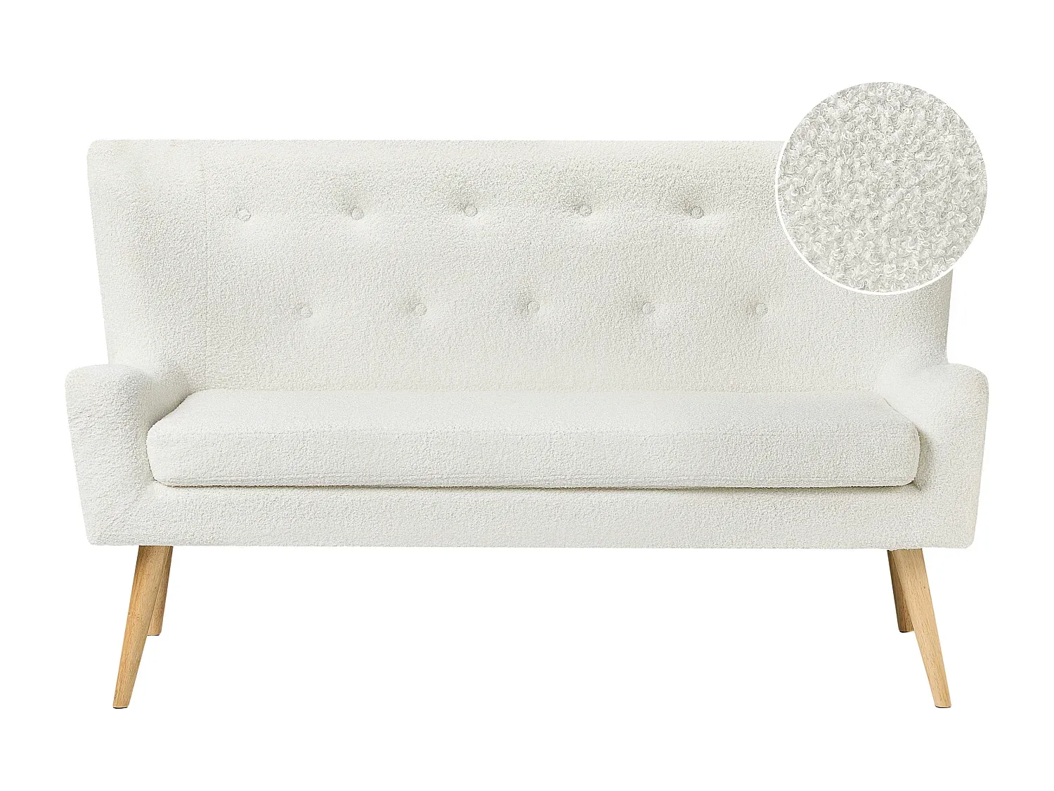 Modernes 2-Sitzer Küchensofa aus Bouclé in Weiß-Livavine