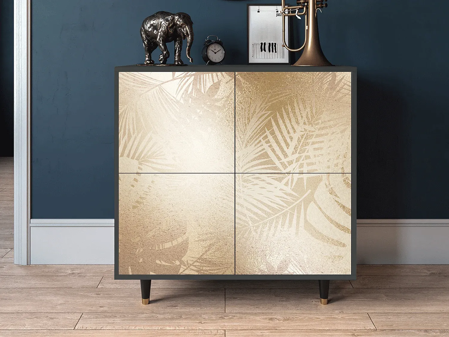 Modernes Sideboard mit Stauraum, Anthrazit-Livavine