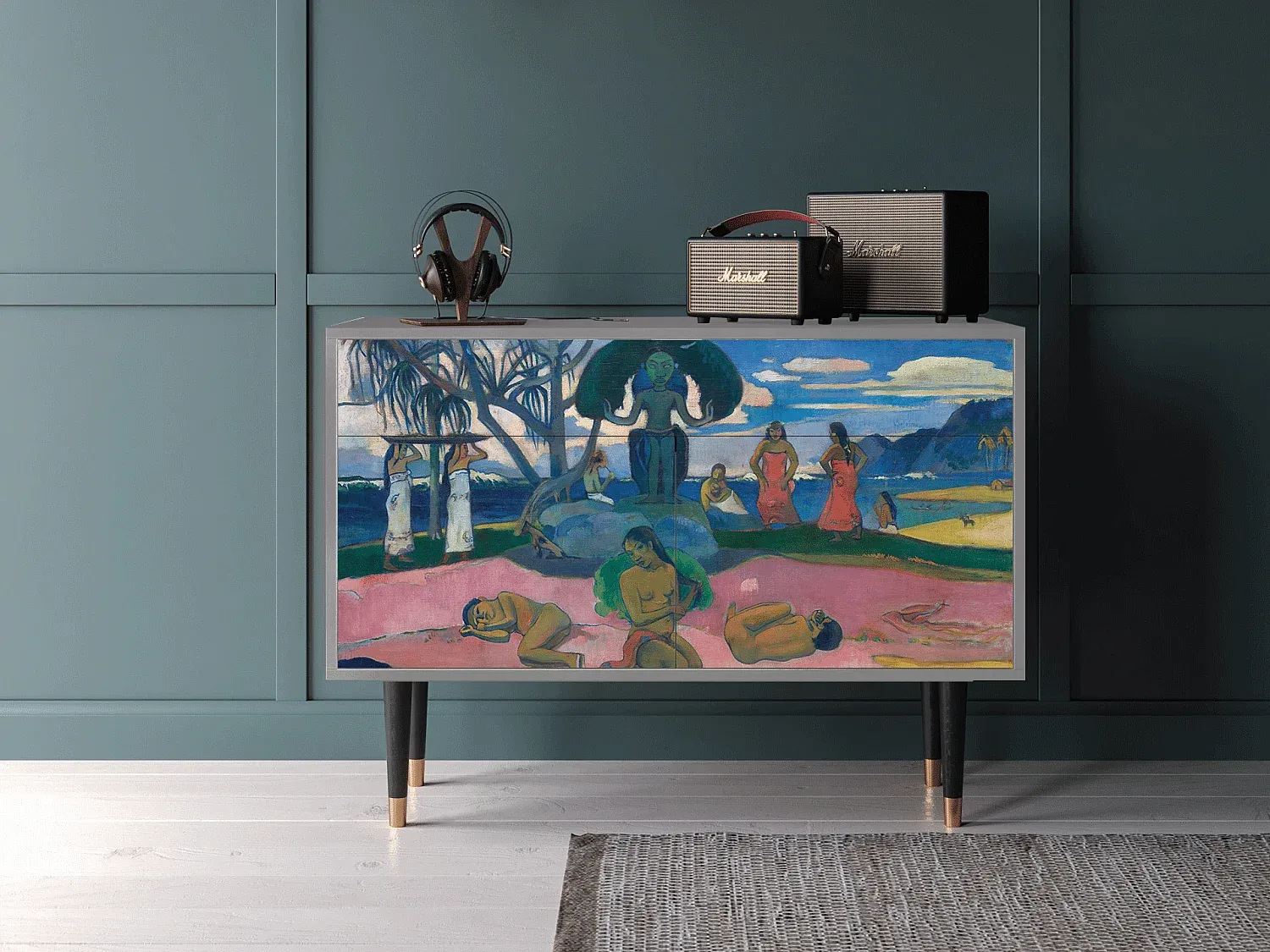 Modernes Sideboard mit Stauraum, Grau, 115x85x48 cm-Livavine
