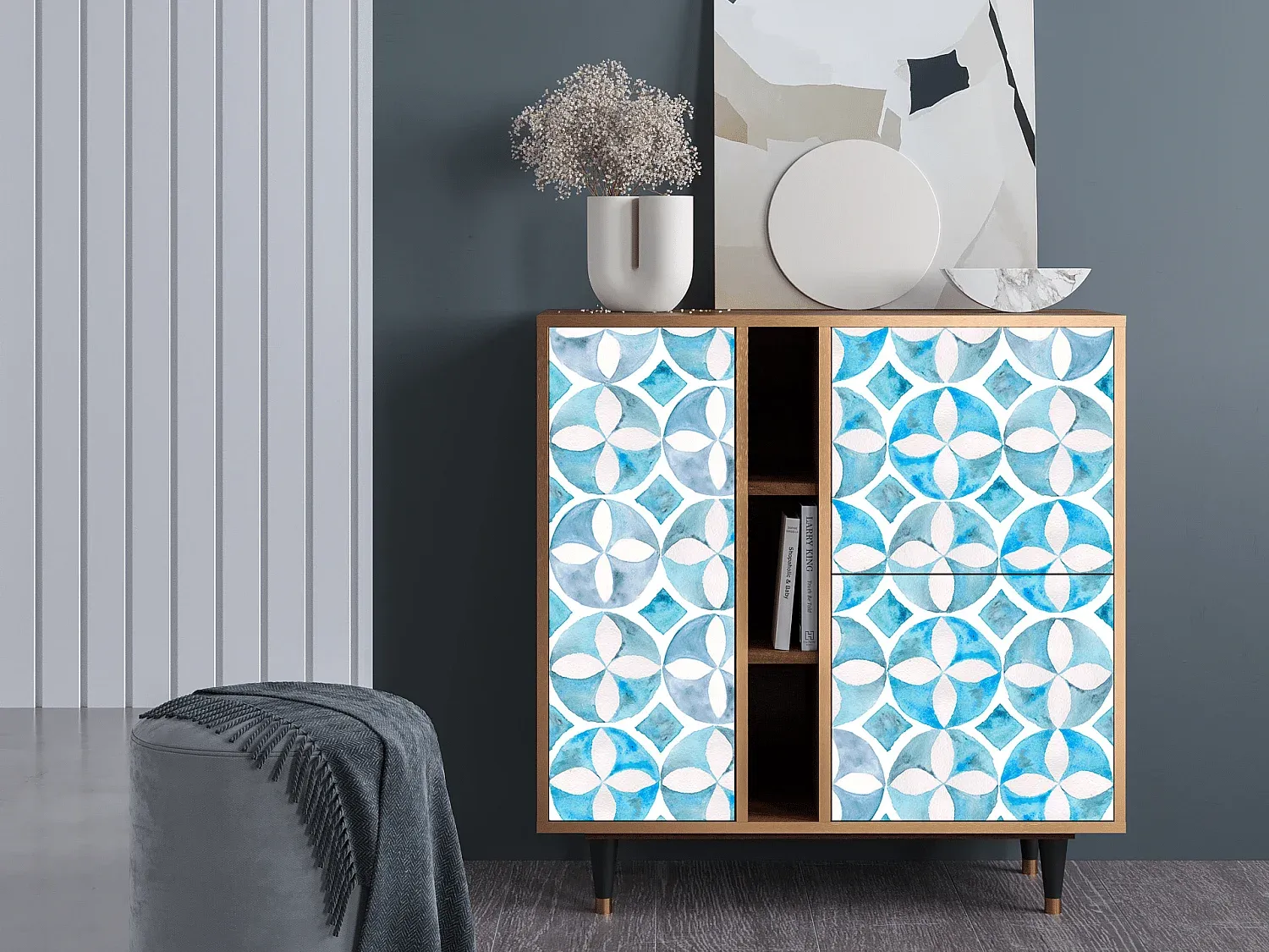 Modernes Sideboard aus Walnuss - Kompakte Größe-Livavine