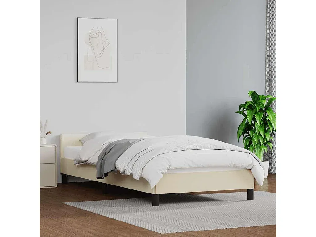 Elegantes Bettgestell mit Kopfteil aus Kunstleder 90x200 cm-Livavine