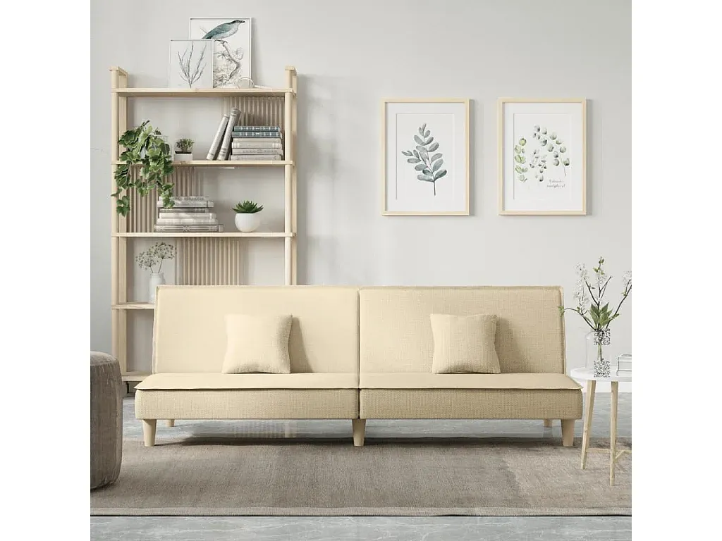 Komfortables Schlafsofa aus Cremefarbenem Stoff-Livavine