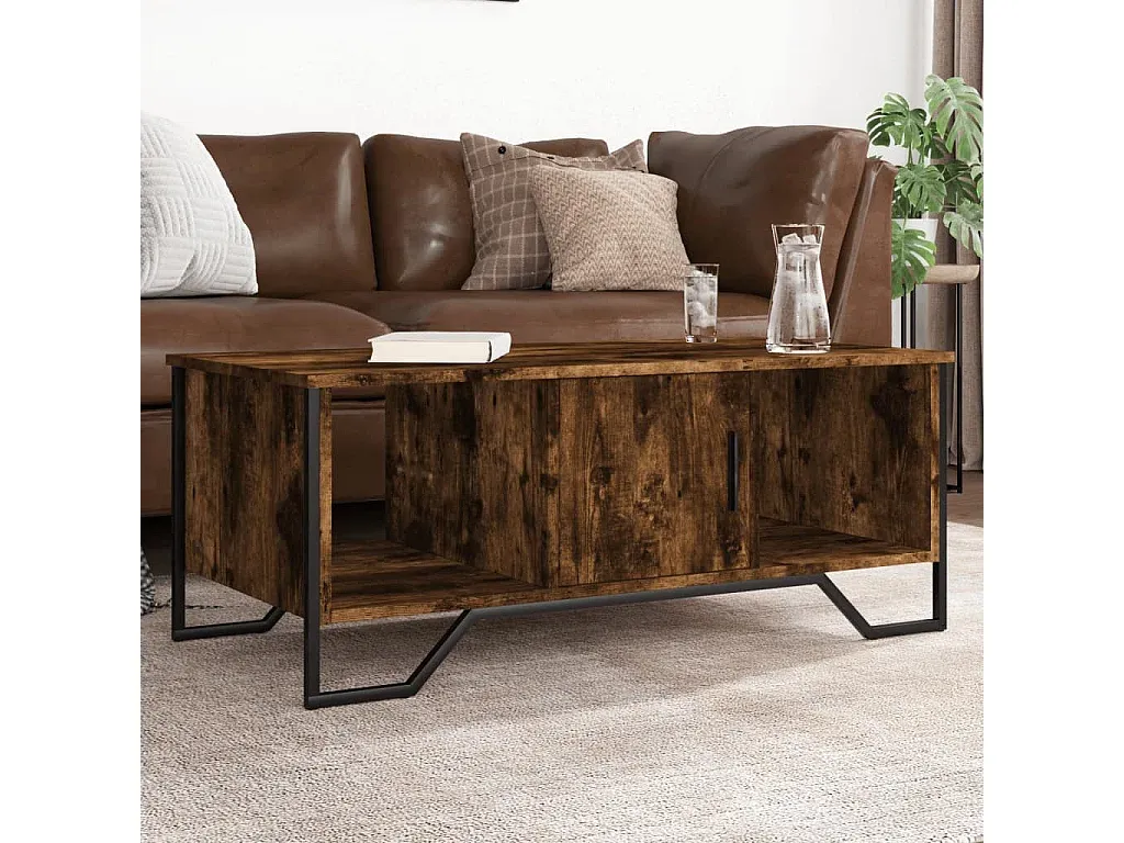 Moderner Wohnzimmer-Tisch in Eichenoptik, 100x51x40 cm-Livavine