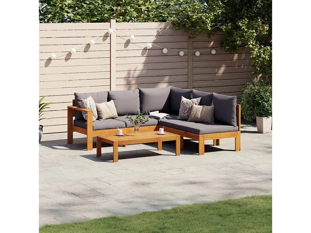 Gartenlounge Set mit Polstern aus Akazienholz-Livavine