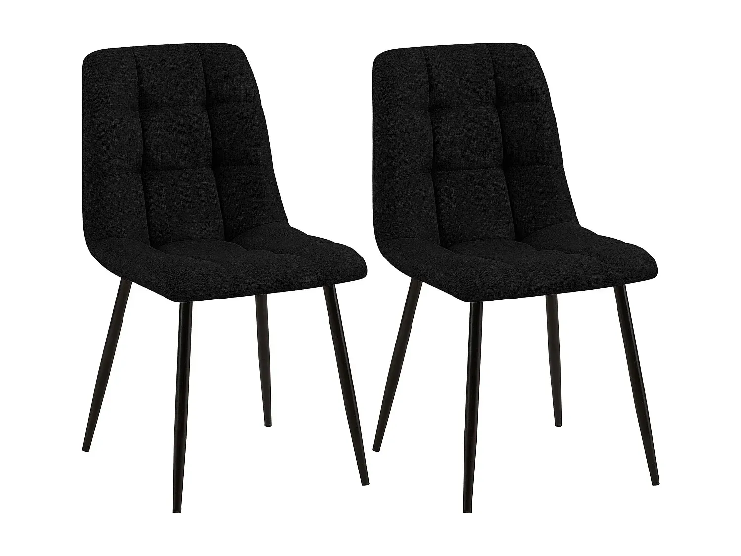 Esszimmerstuhl Set aus Stoff und Metall in Schwarz-Livavine