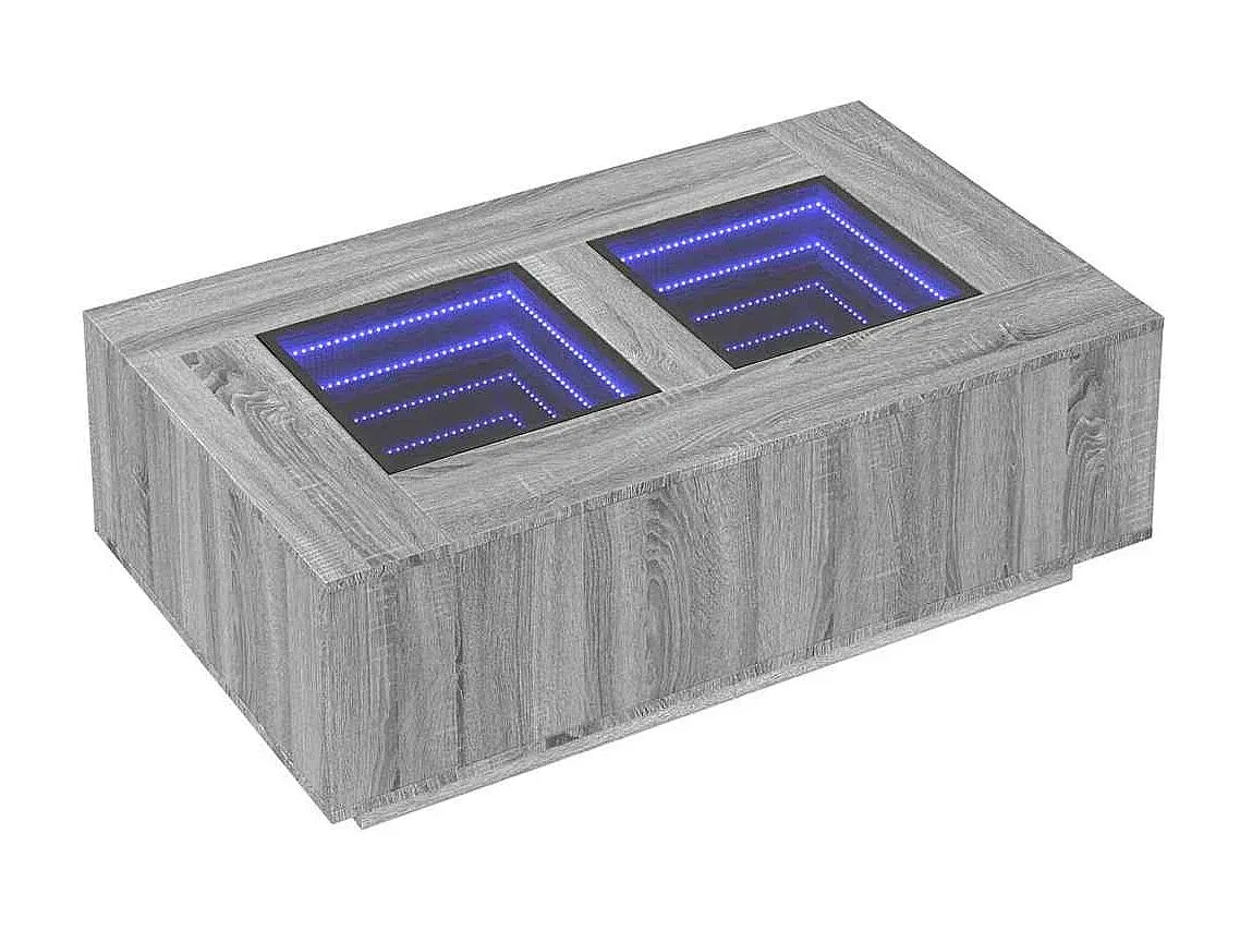 Moderner Wohnzimmertisch mit Infinity-LED und Stauraum-Livavine
