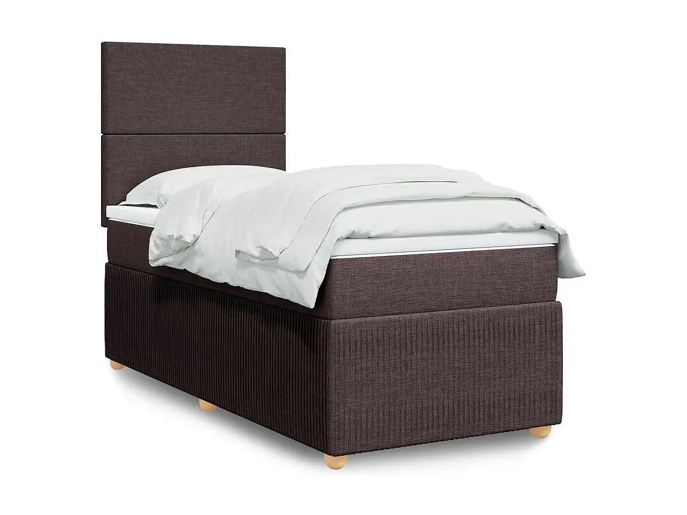 Komfortables Polsterbett 90x190 cm Dunkelbraun-Livavine