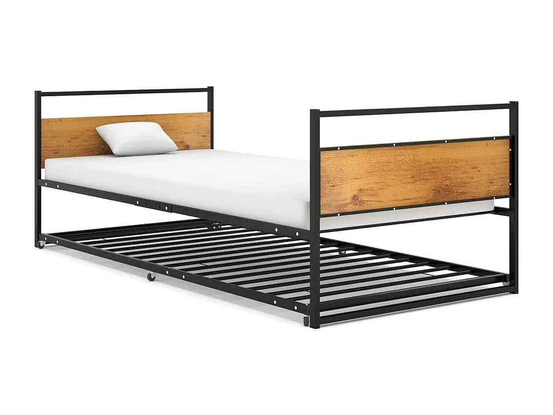 Kompaktes Gästebett aus Metall 90x200 cm-Livavine