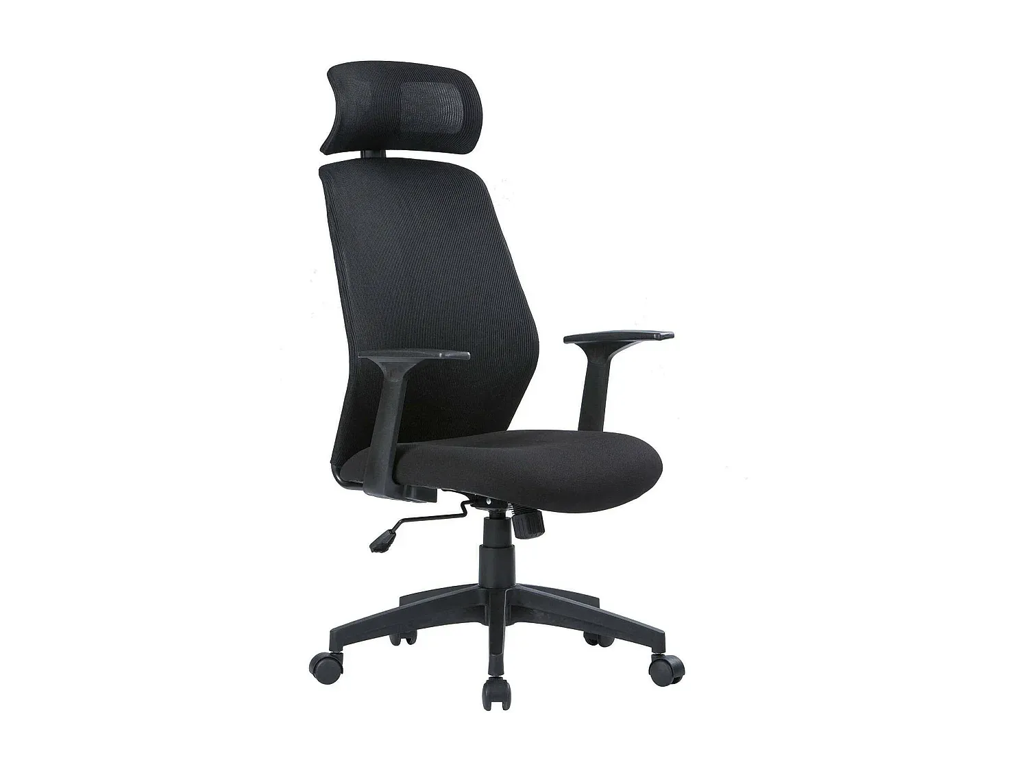 Ergonomischer Bürostuhl mit Armlehnen und Kopfstütze, Schwarz, Höhenverstellbar-Livavine
