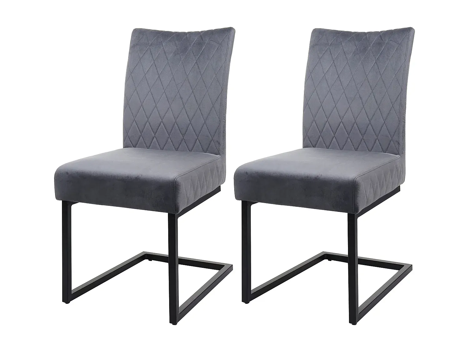 Elegante Schwingstühle im 2er-Set, Dunkelgrau-Livavine