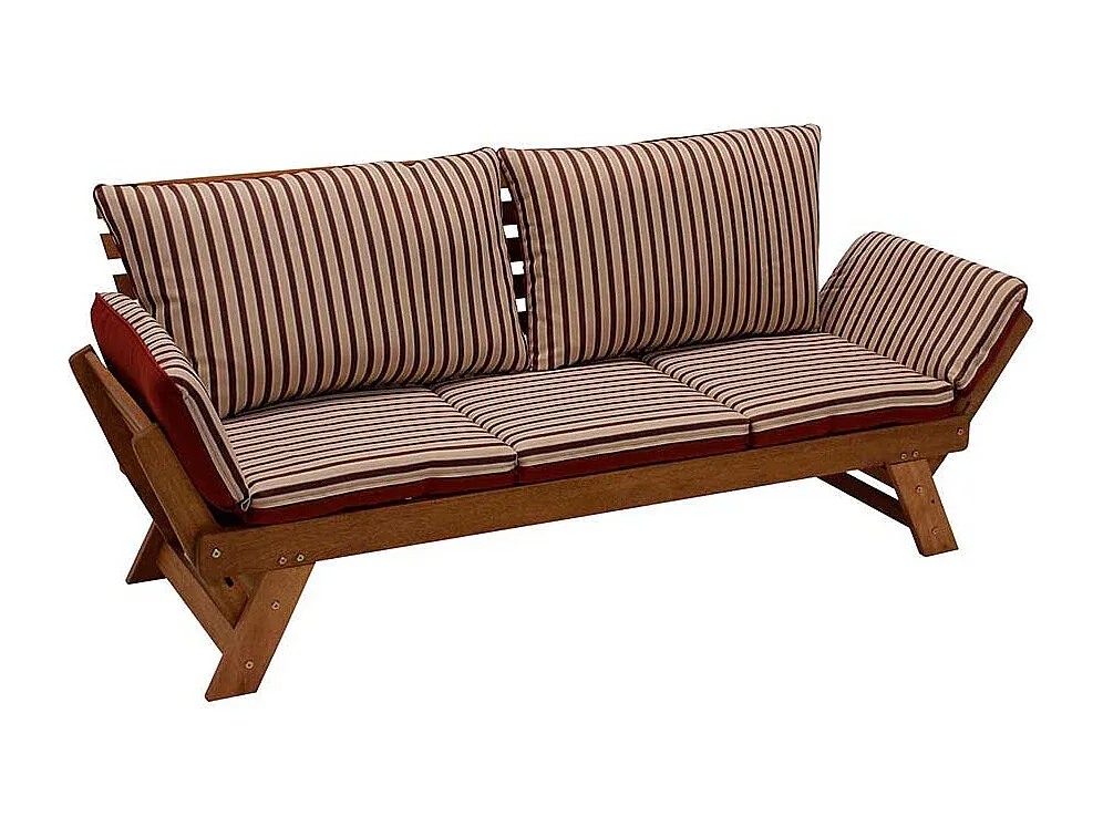 Garten-Klappsofa in Rot-Beige Streifenmuster-Livavine