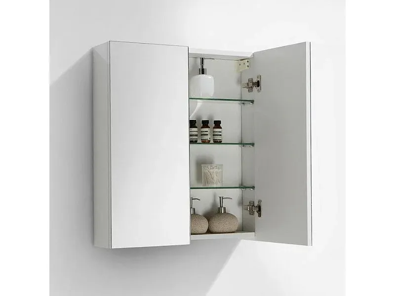Hochglanz Weißer Badezimmerschrank 60 cm-Livavine