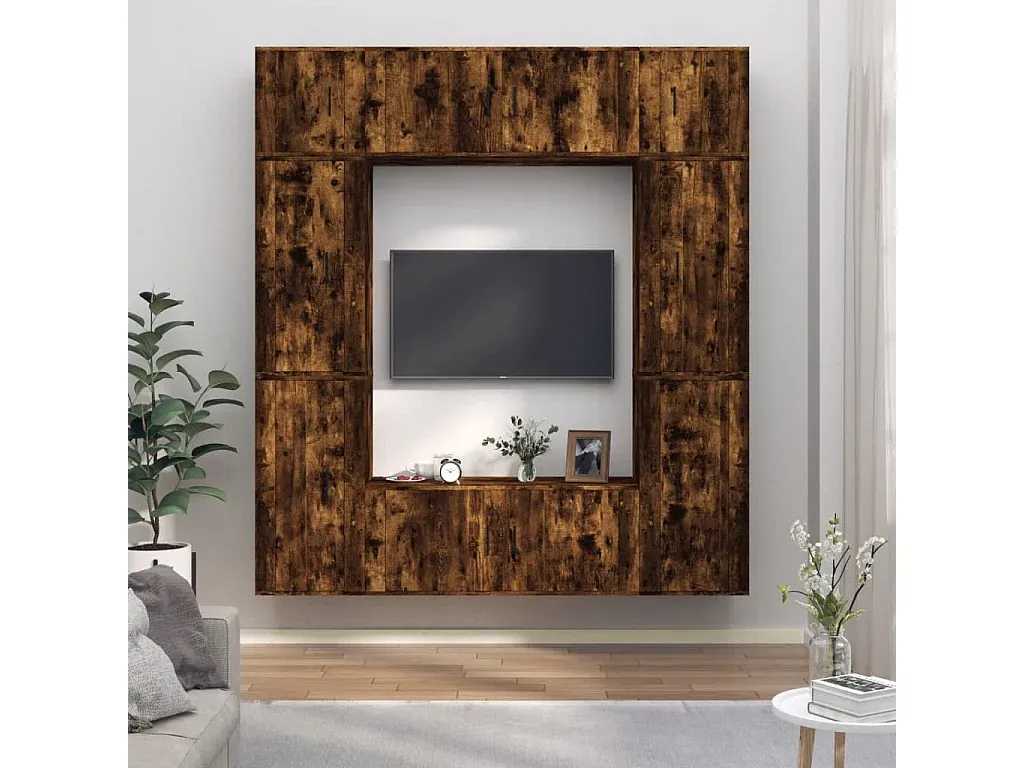 Modulares TV-Schrank-Set aus Räuchereiche-Livavine