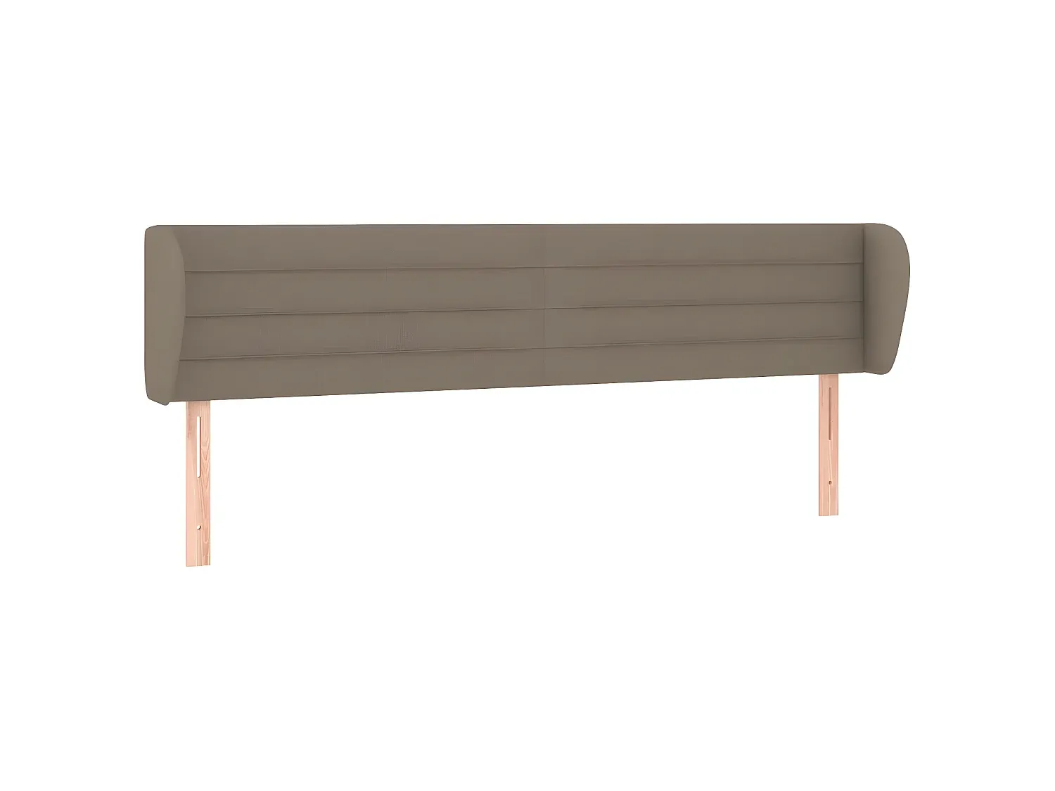 Hohes Stoff-Kopfteil mit Ohren, Taupe, 183x23x78/88 cm-Livavine