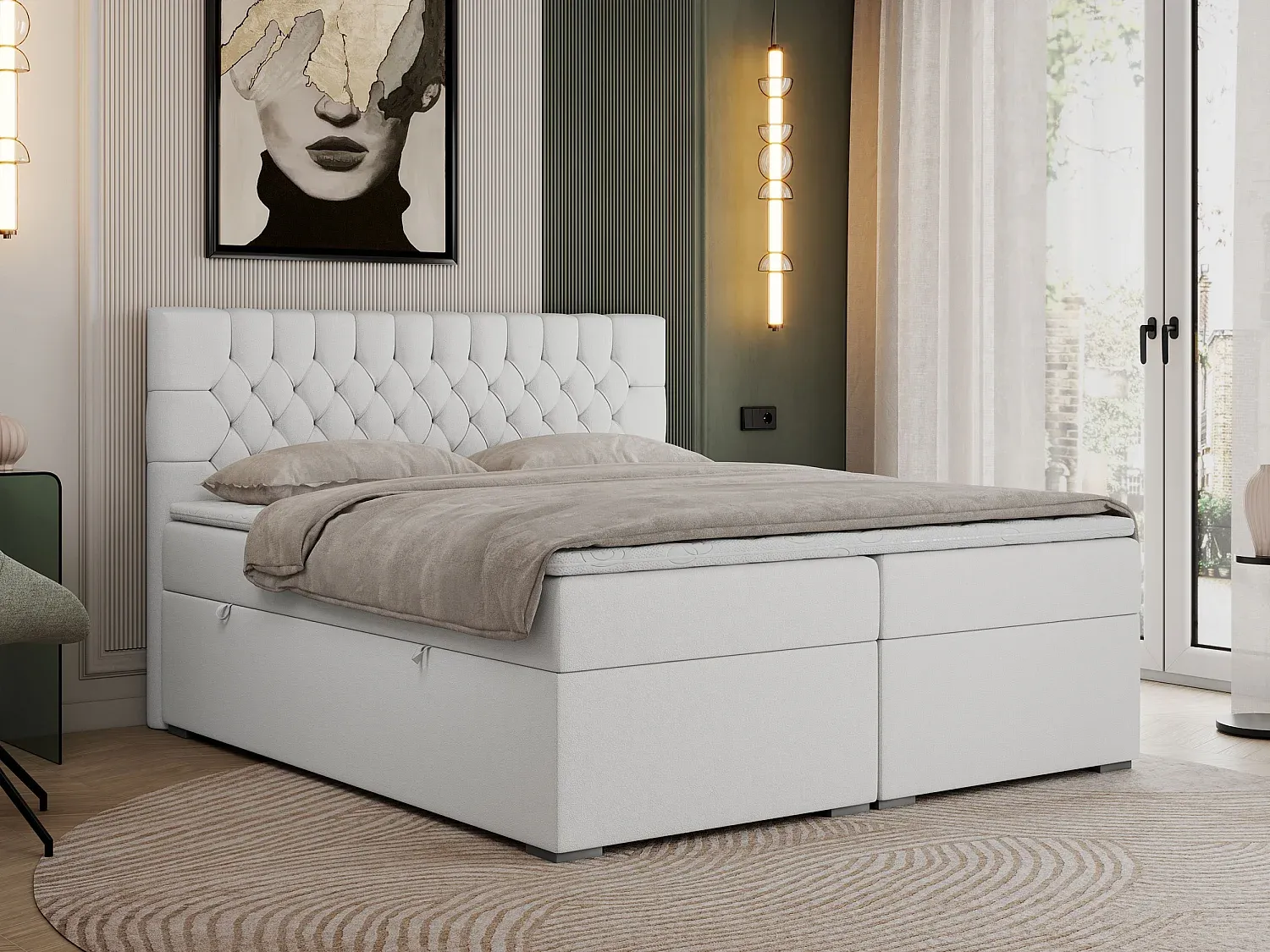 Schlafzimmer,Bereich Bett,Boxspringbett-Livavine