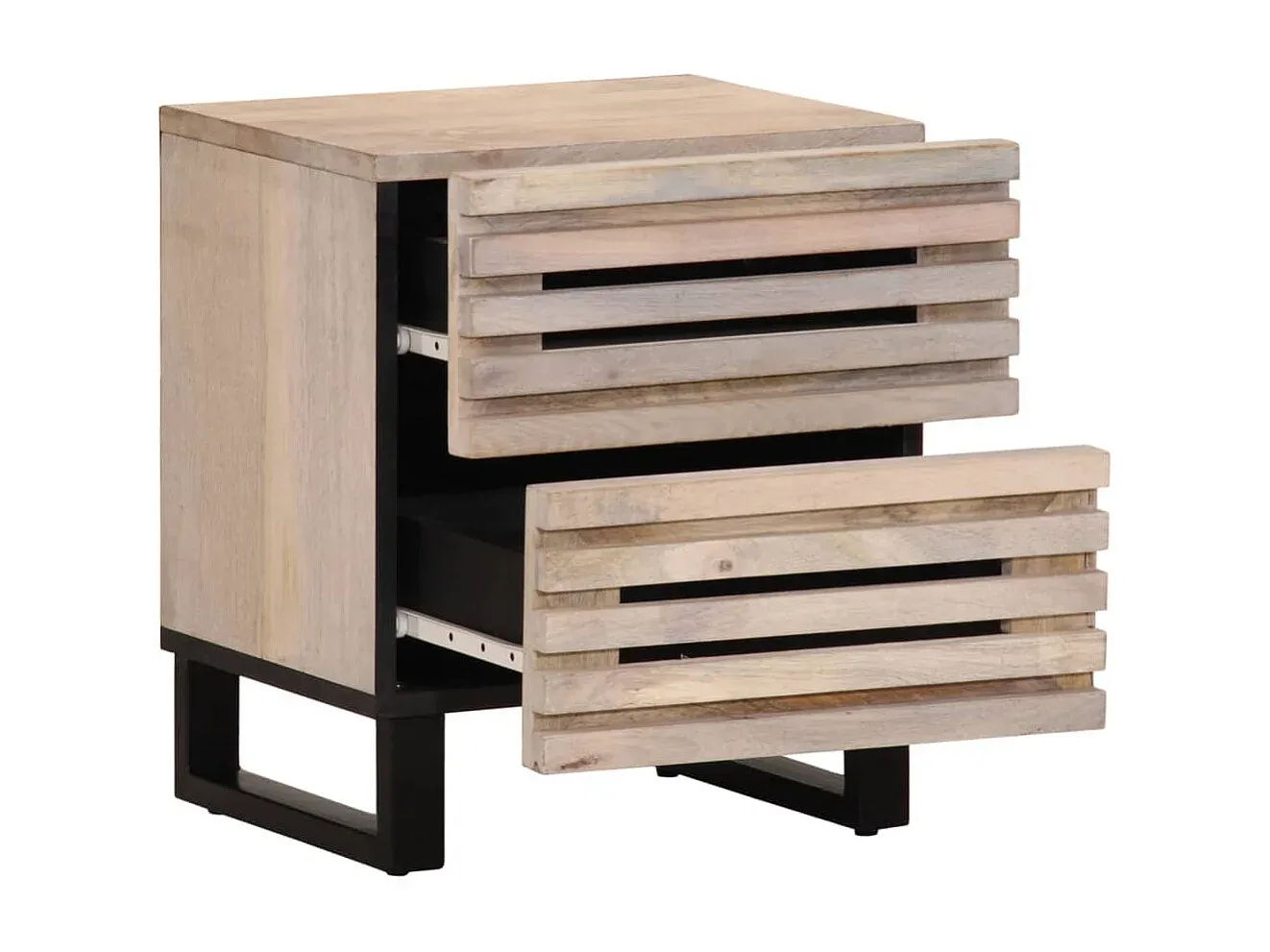 Moderner Nachttisch aus Mangoholz, 40x34x46 cm-Livavine