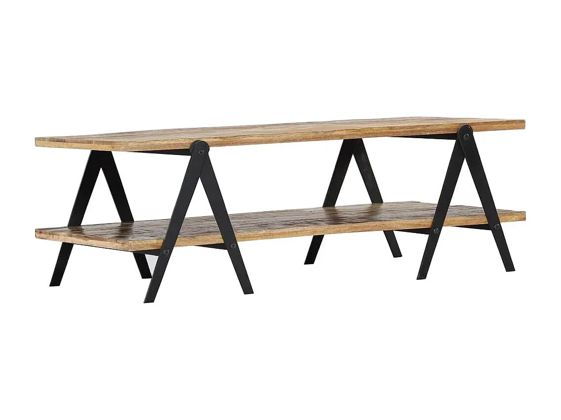 Holz Couchtisch mit Stauraum, 115x60x40 cm-Livavine
