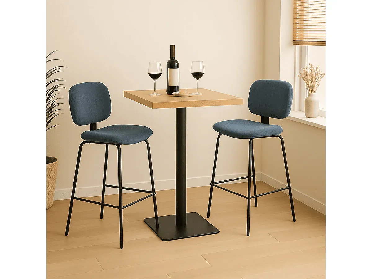 Stilvolle Hocker aus Cord und Metall, 2-teilig-Livavine
