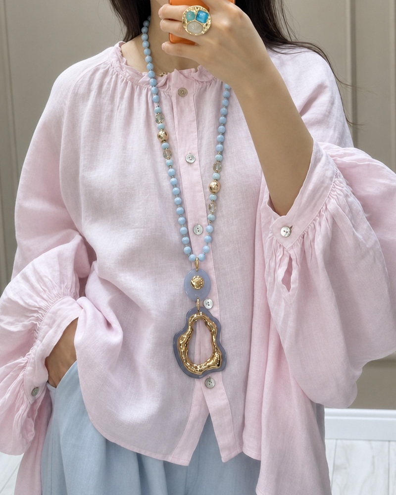 Women's Spring and Summer Comfortable Linen Button-Down Irregular Shirt