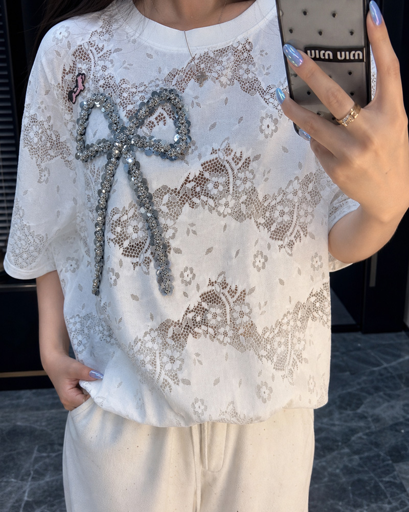Casual Cutout Hot-rhinestone pattern Two-Piece Set