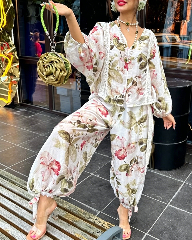 Women's Spring and Summer Fashionable and Comfortable Two-Piece Set of Tops and Pants