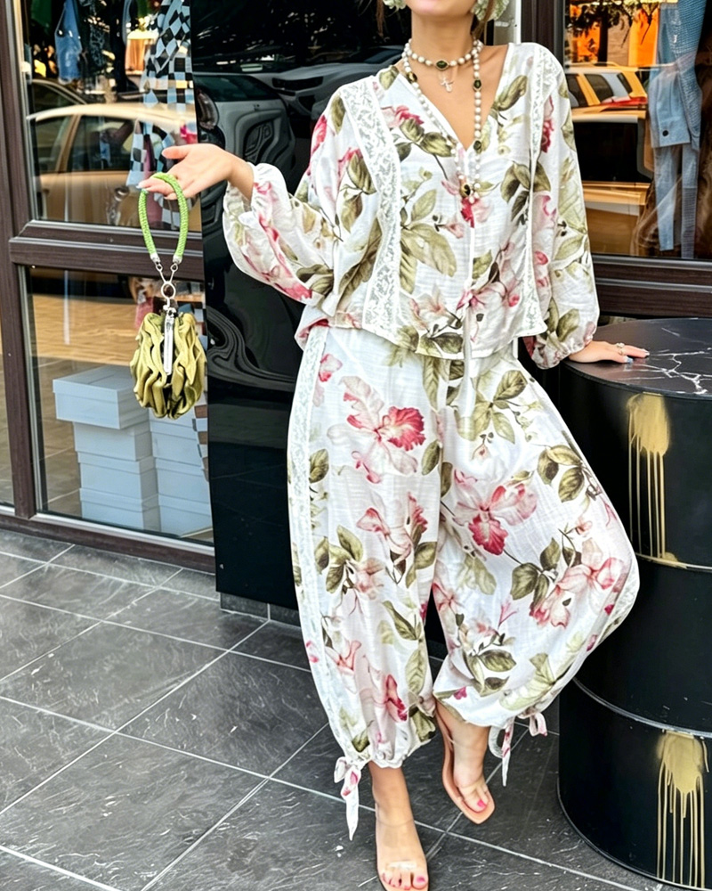 Women's Spring and Summer Fashionable and Comfortable Two-Piece Set of Tops and Pants
