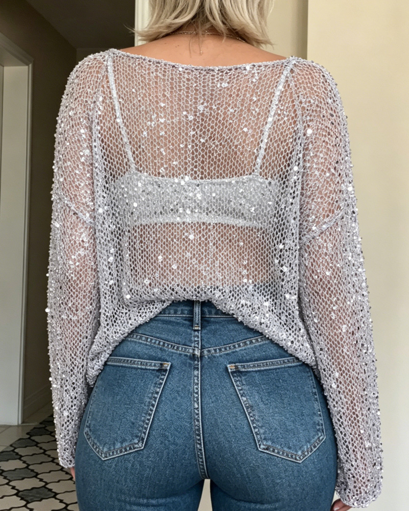 Women's Spring and Summer Fashionable and Comfortable Sequin Cover-up