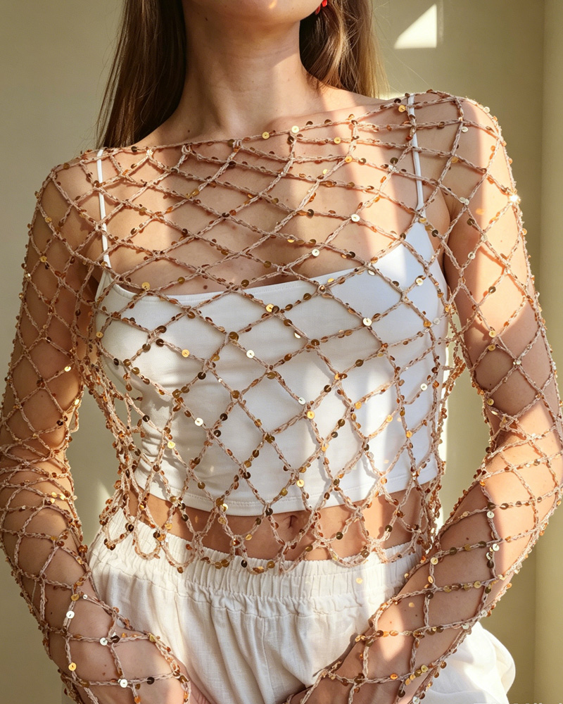 Women's Spring and Summer Fashionable and Comfortable Sequin Cover-up