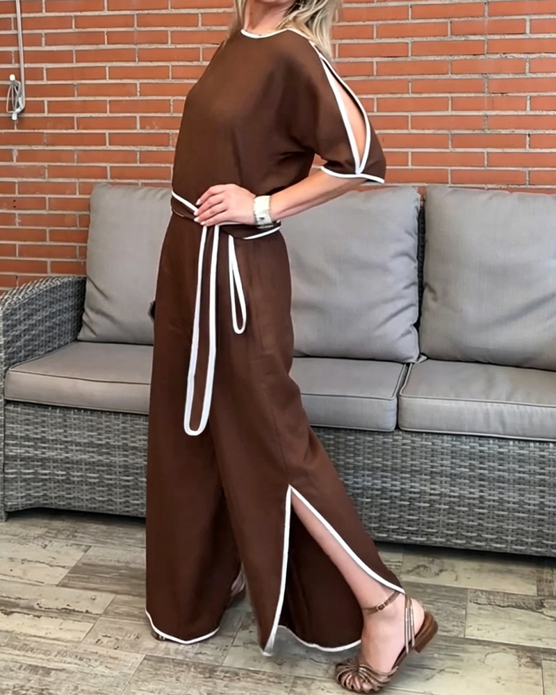 Women's Color-Blocked Two-Piece Set