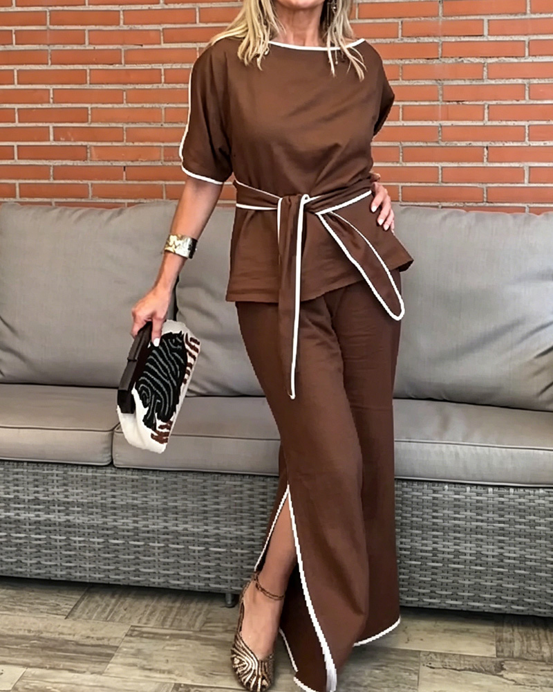 Women's Color-Blocked Two-Piece Set