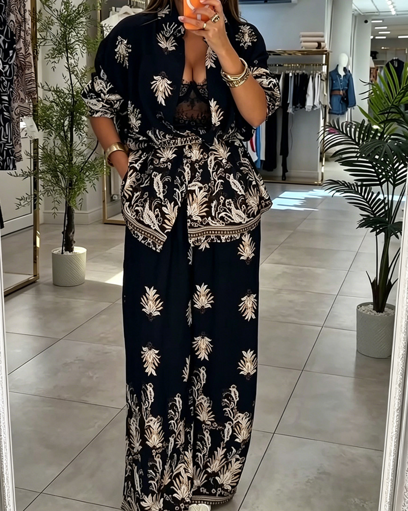 Women's Sequin Pattern Two-Piece Set