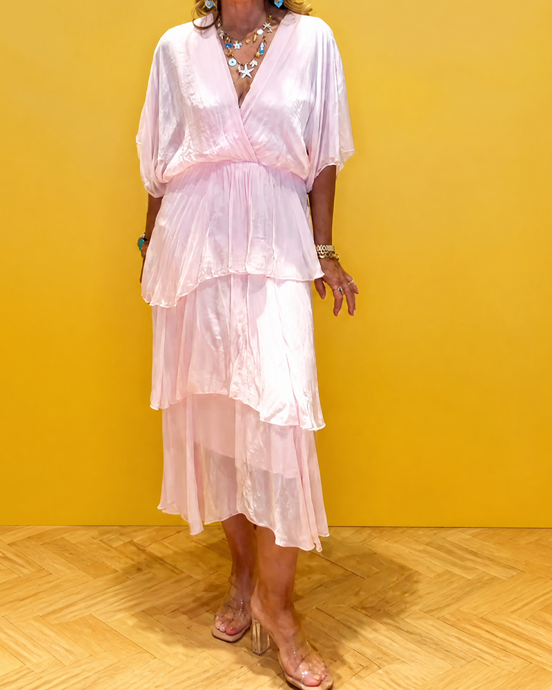 Women's V-Neck Multi-Layered Dress