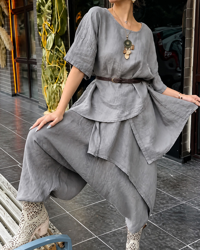 Women's Irregular Loose Two-Piece Set