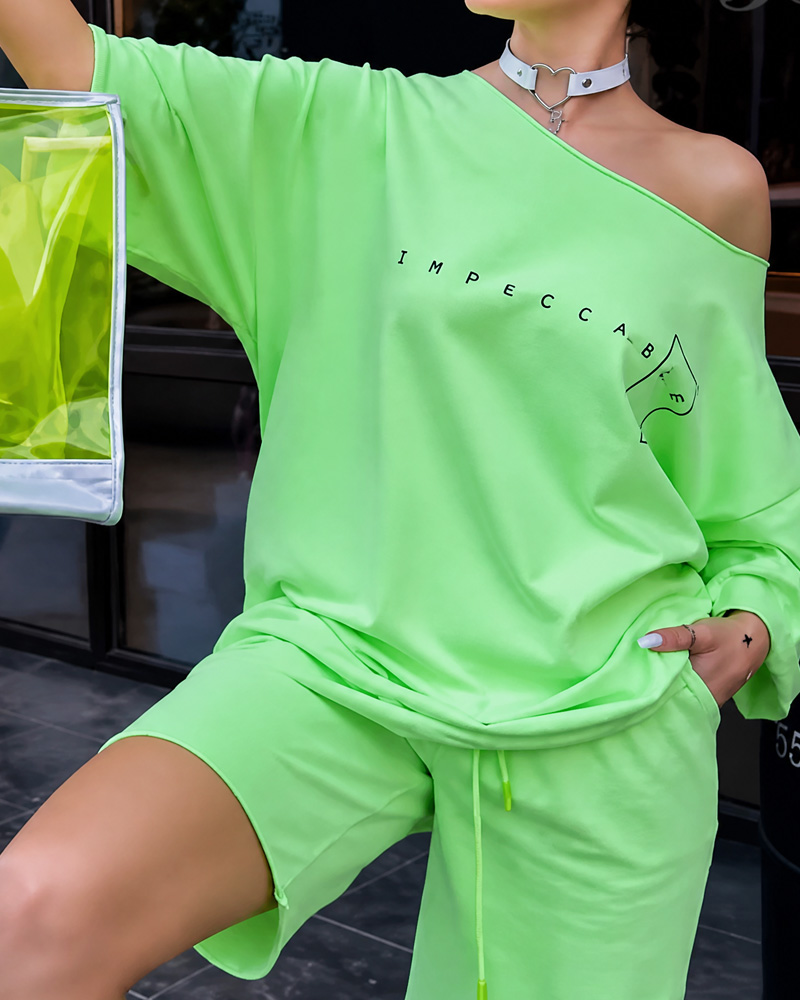 Women's Solid Color Short-Sleeved Shirt And Shorts Set