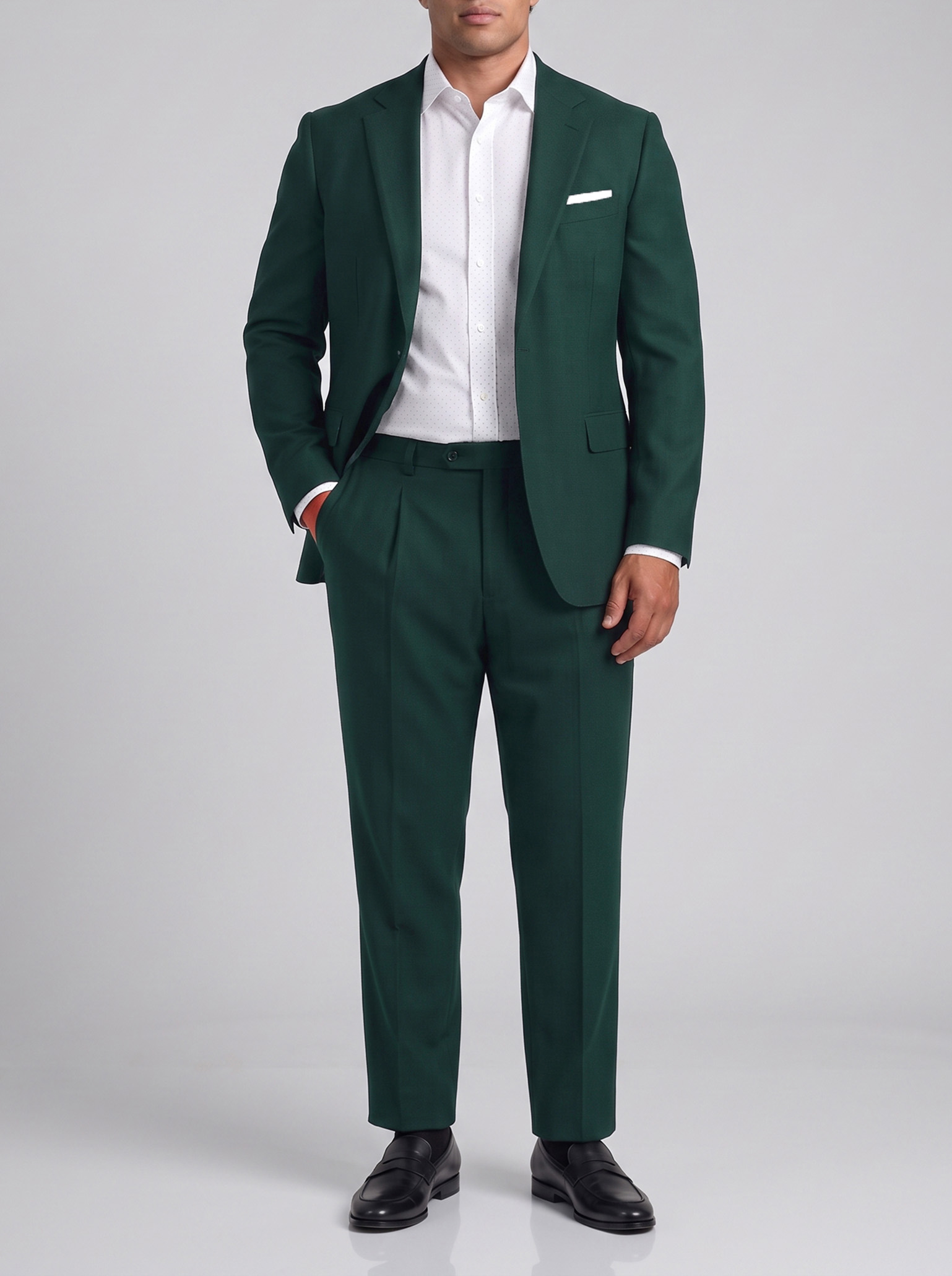 Big and Tall Men's Dark Green Suit Set