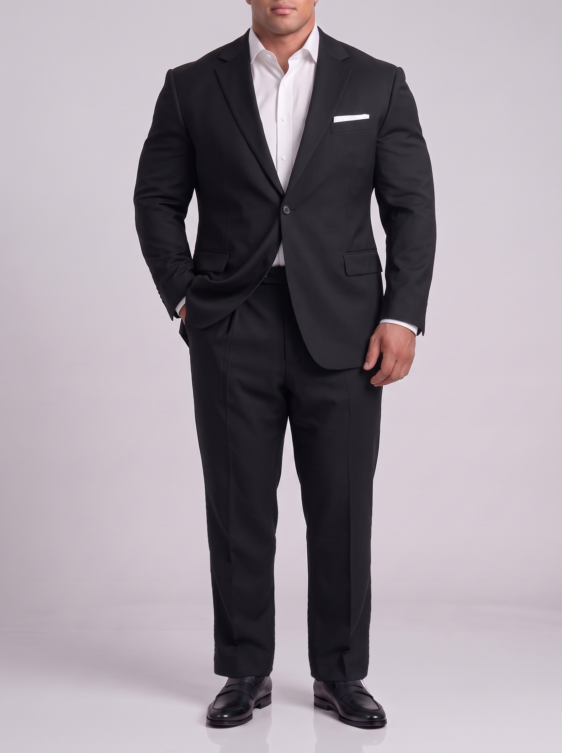 Big and Tall Men's Charcoal black Suit Set