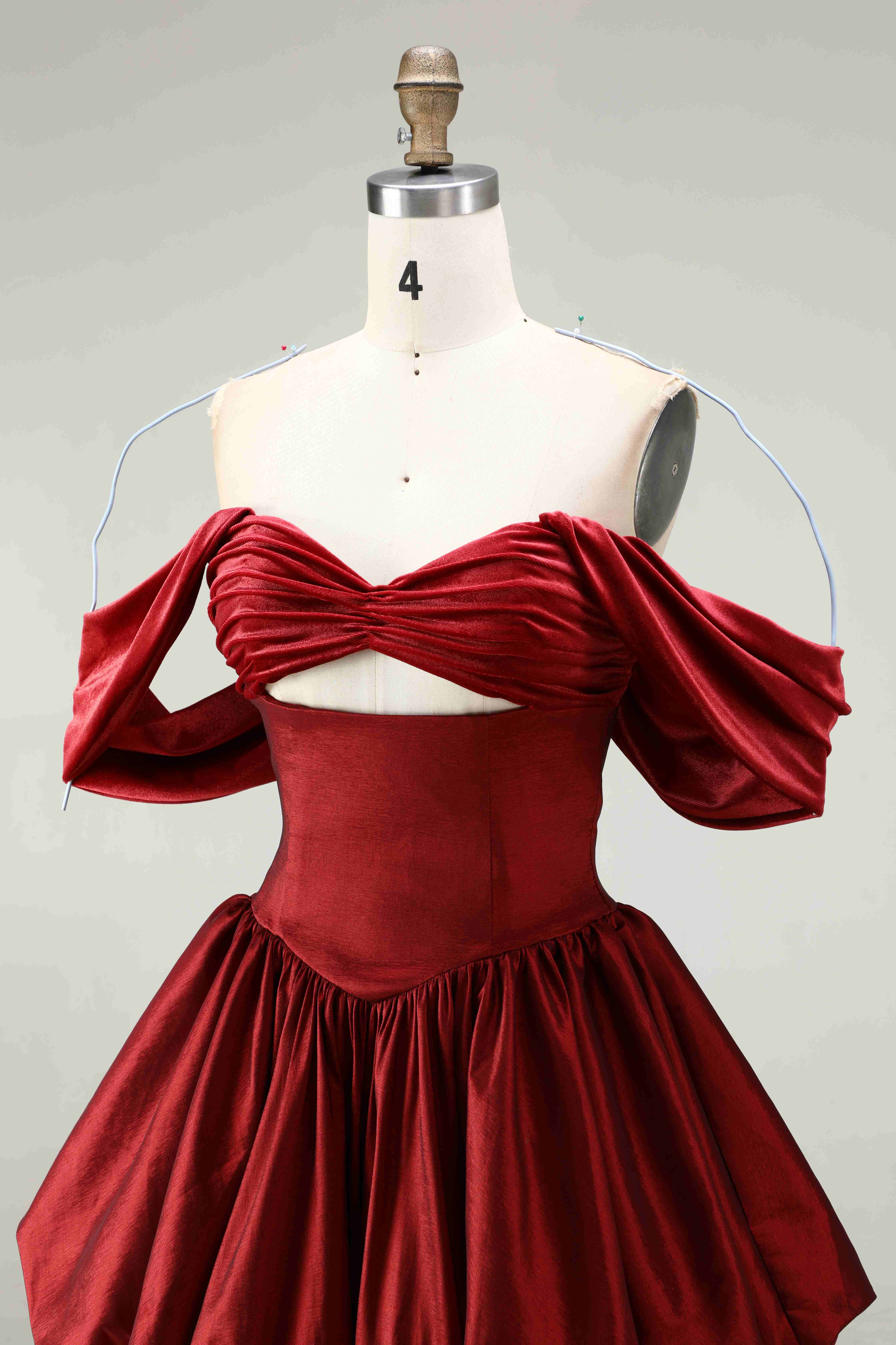 SPU - 608S40LF009 Burgundy Cut Out Bubble Cocktail Dress