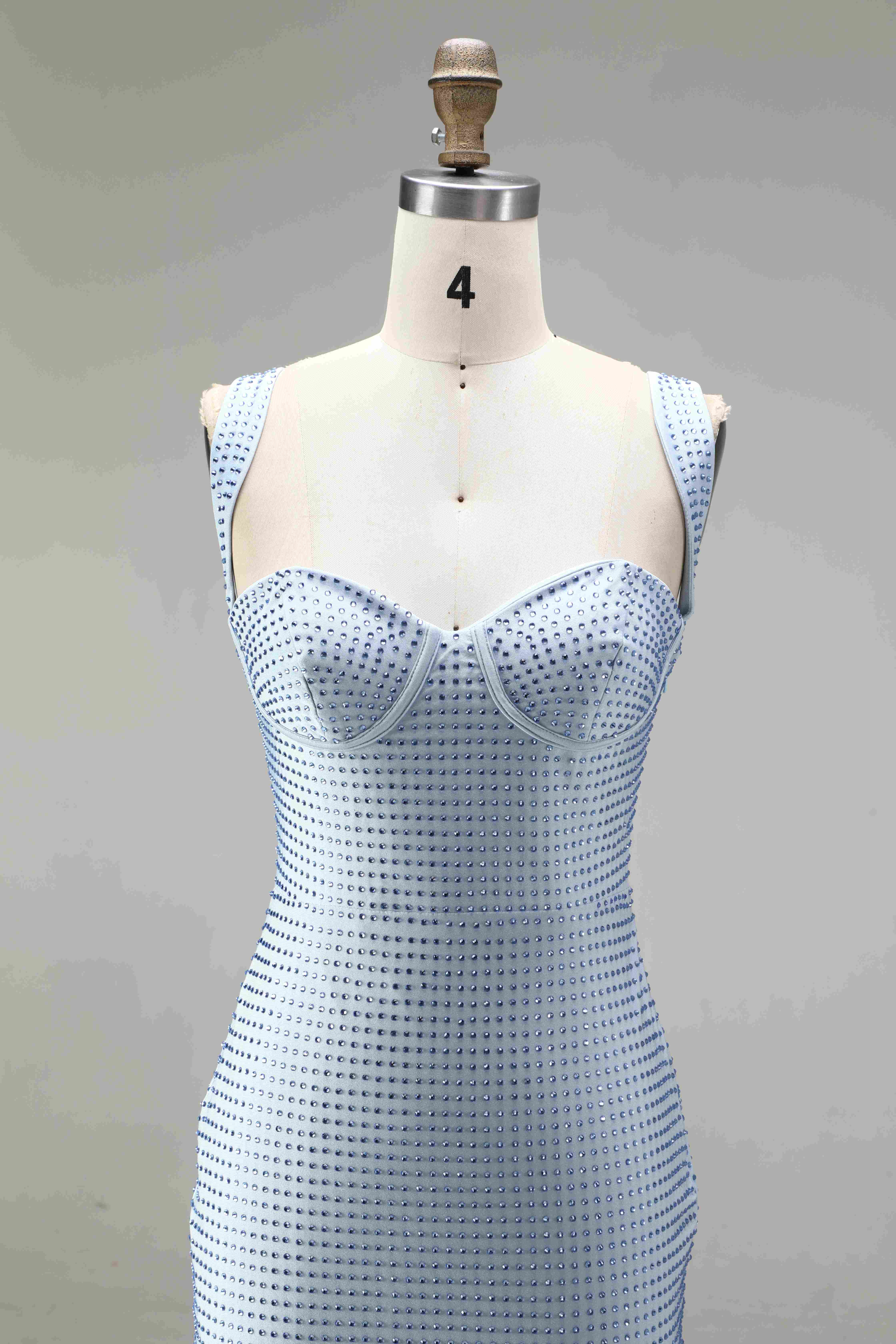 SKU - 608S02LF0033 Blue Thick Straps Short Homecoming Dress