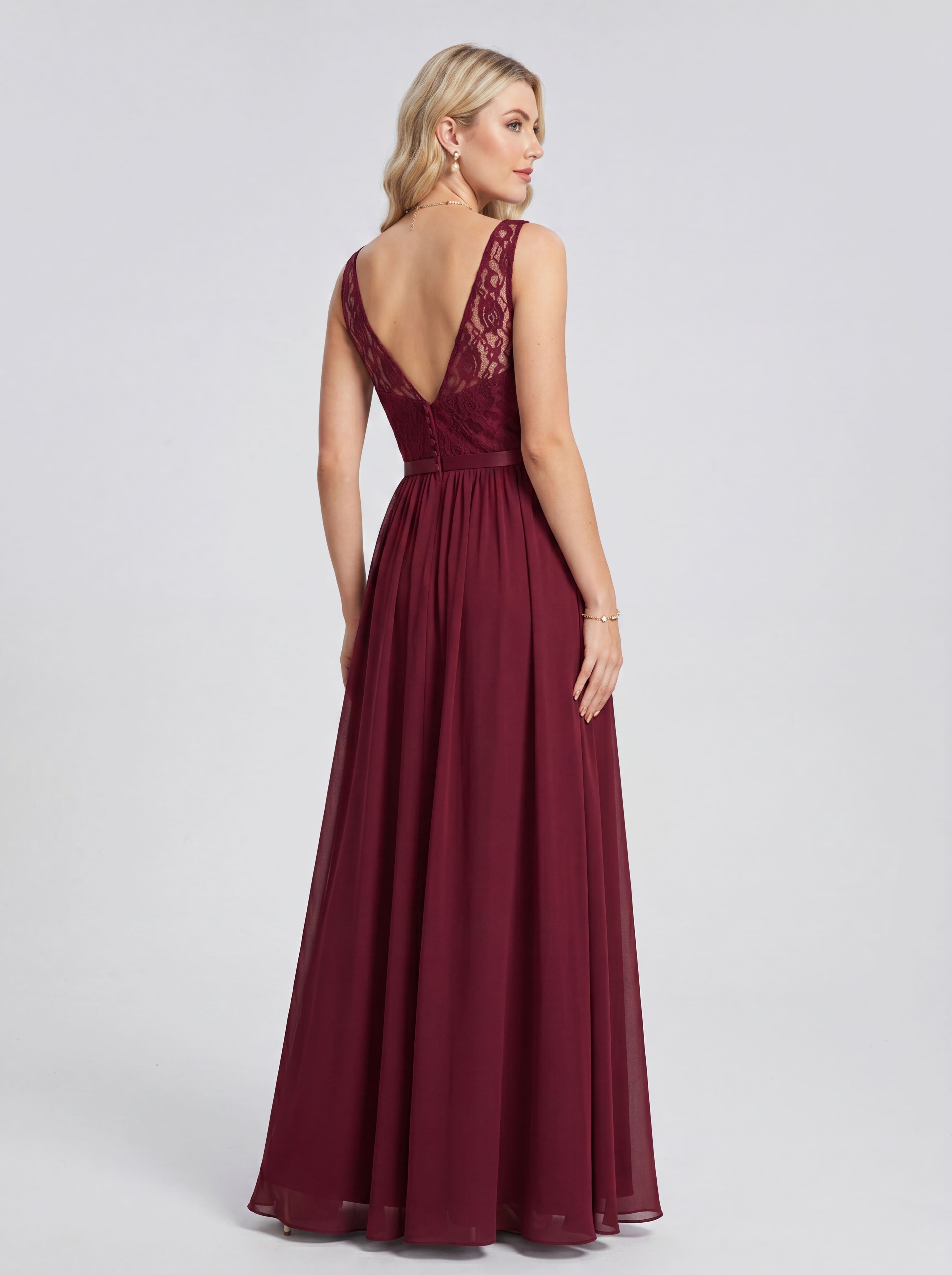 Elegant Lace Evening Dress Long - Illusion Neck Chiffon Prom Gown with Cap Sleeves