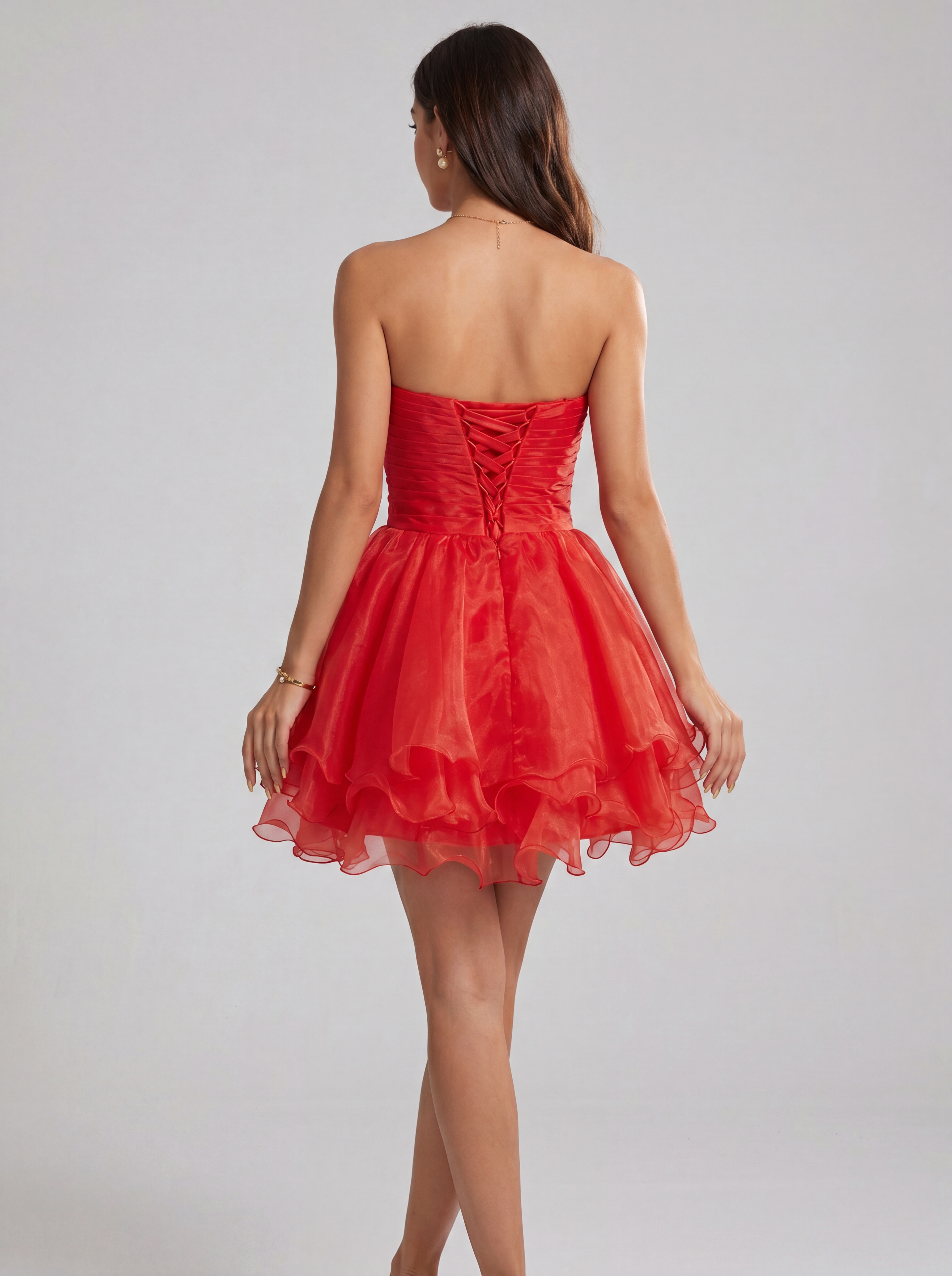 Classic Sequin Homecoming Dress Short - Strapless Sweetheart Prom Gown with Tiered Tulle Skirt