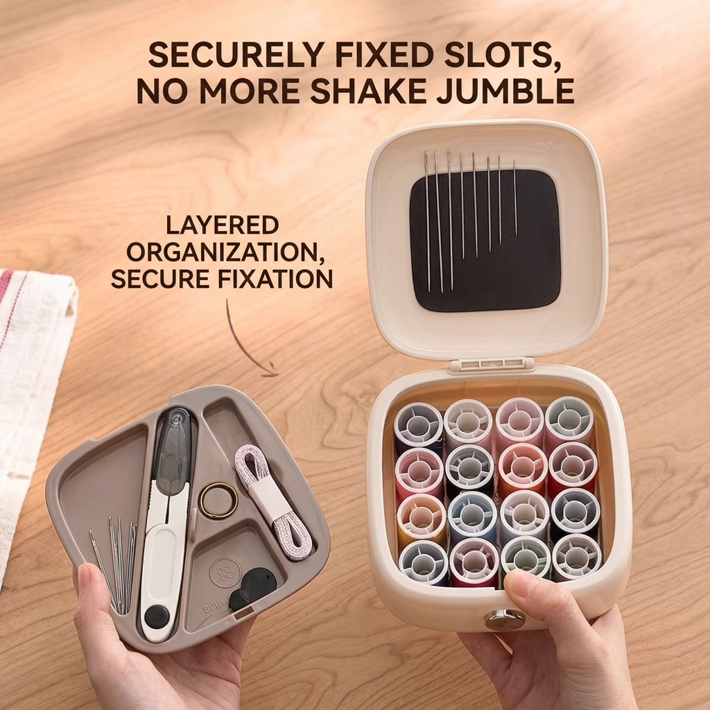 Premium Magnetic Sewing Kit | Multi-Functional Compact Needle & Thread Organizer Box for Home & Travel