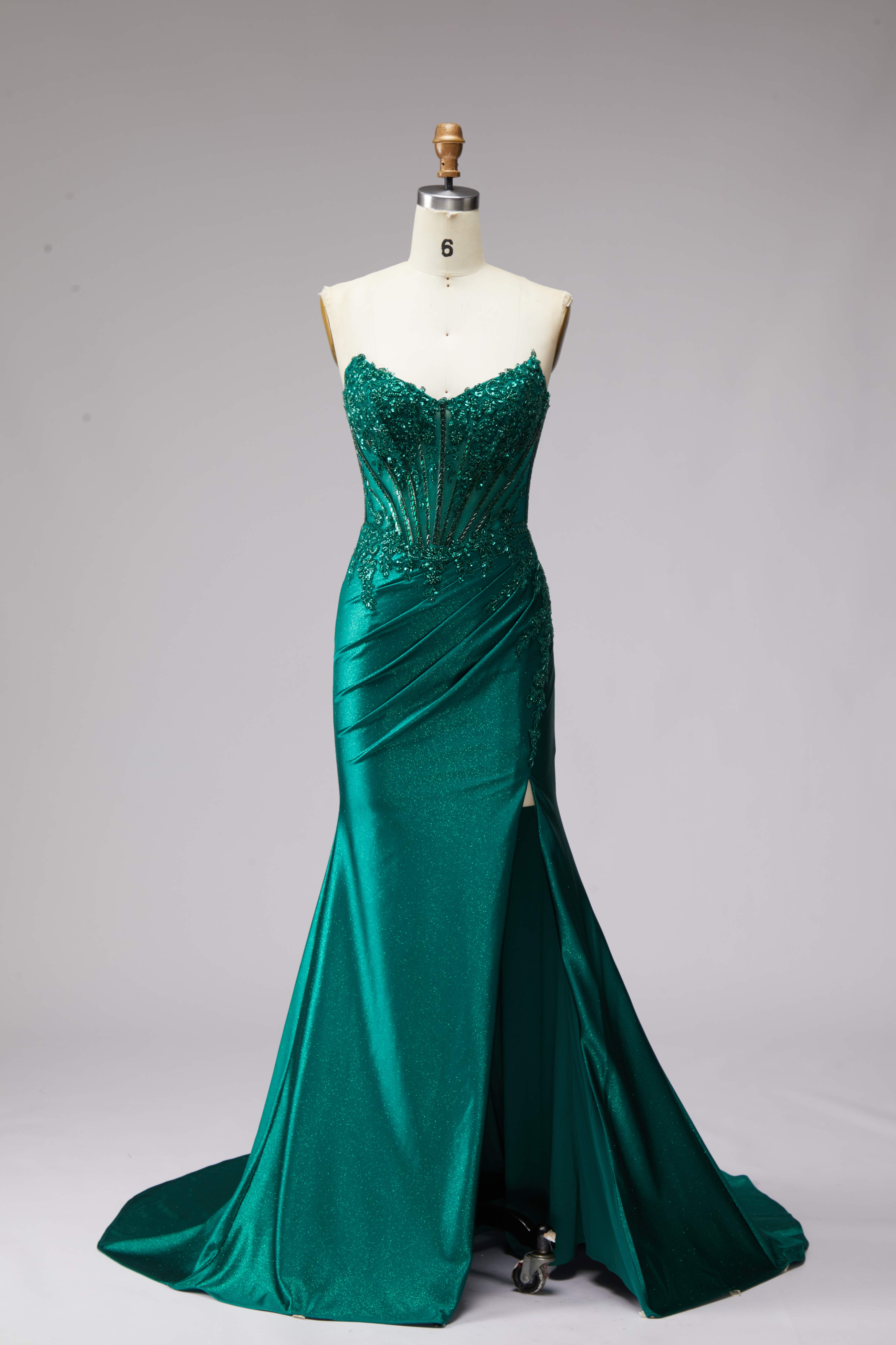 SPU - 608S20LF025 Emerald Corset Mermaid Dress