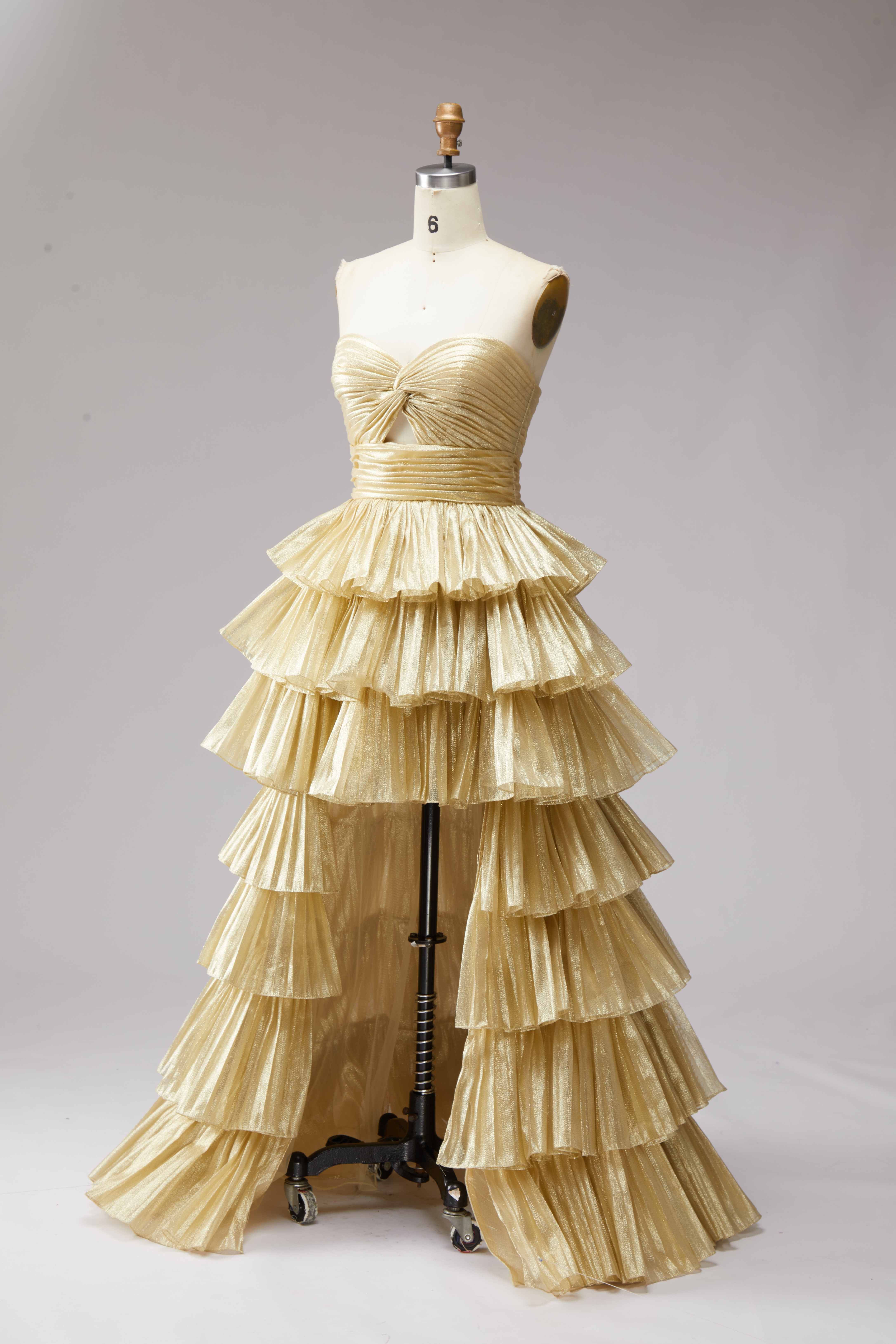 SPU - 608S40LF001 Tiered High‑Low Evening Gown