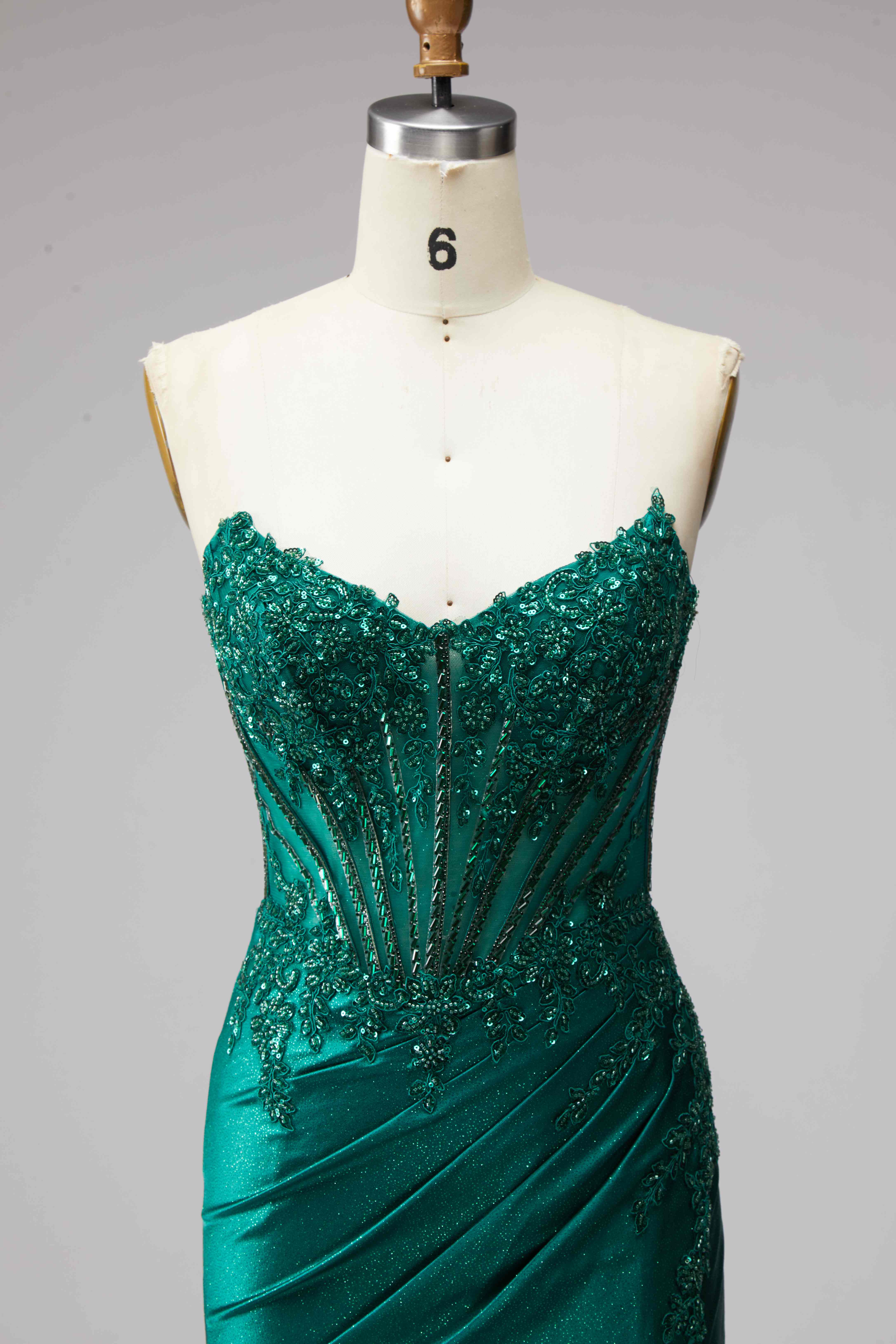 SPU - 608S20LF025 Emerald Corset Mermaid Dress