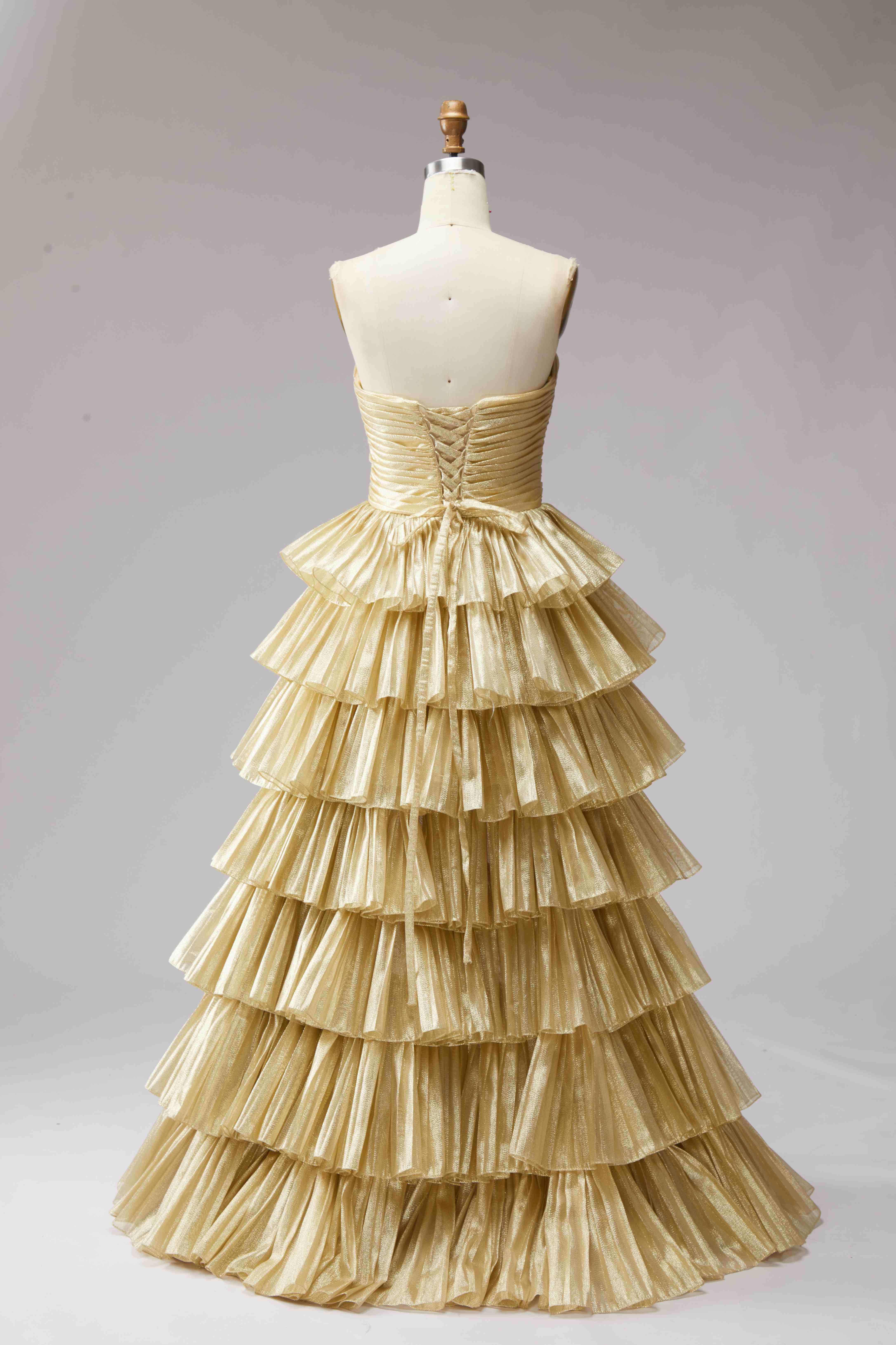 SPU - 608S40LF001 Tiered High‑Low Evening Gown
