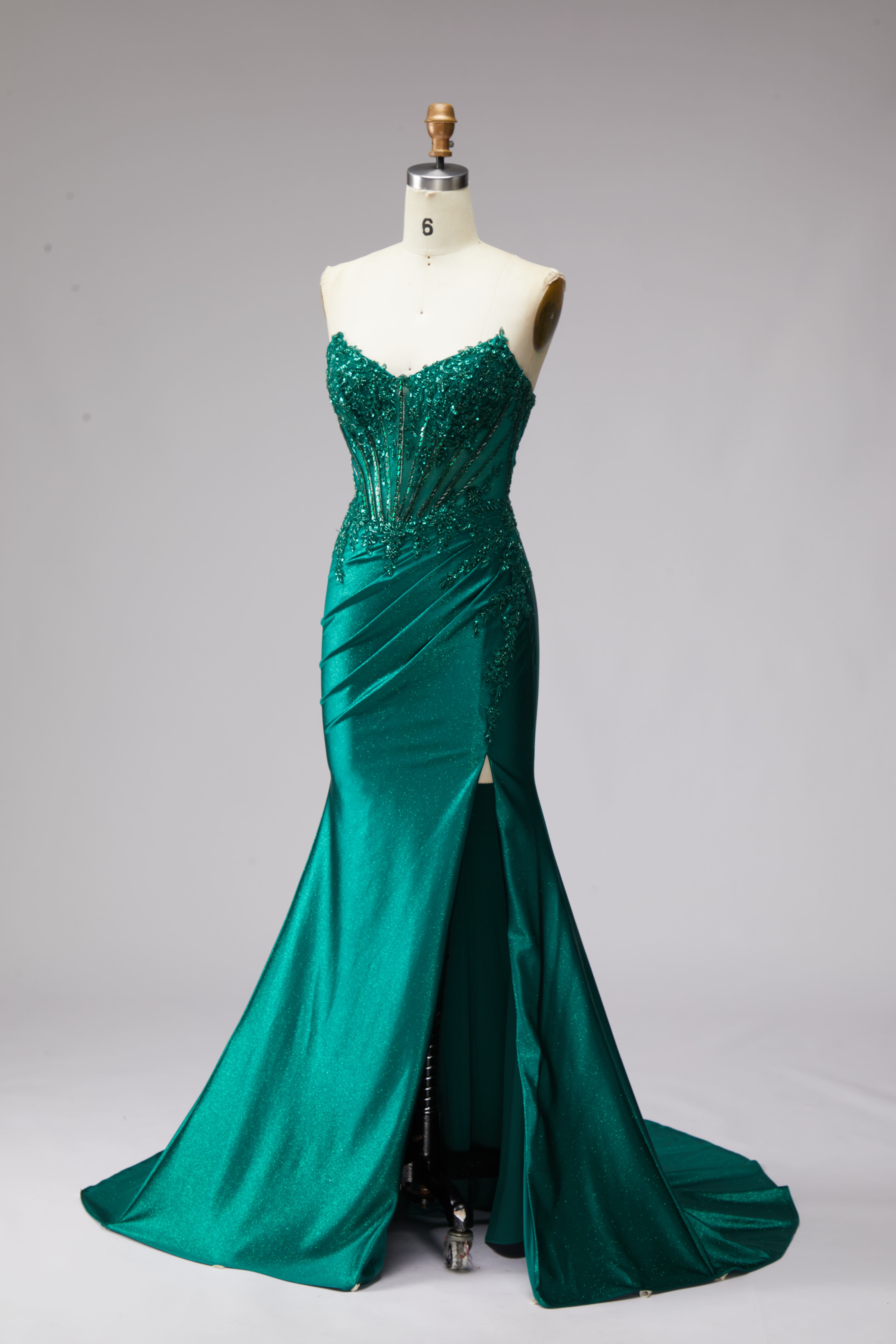 SPU - 608S20LF025 Emerald Corset Mermaid Dress