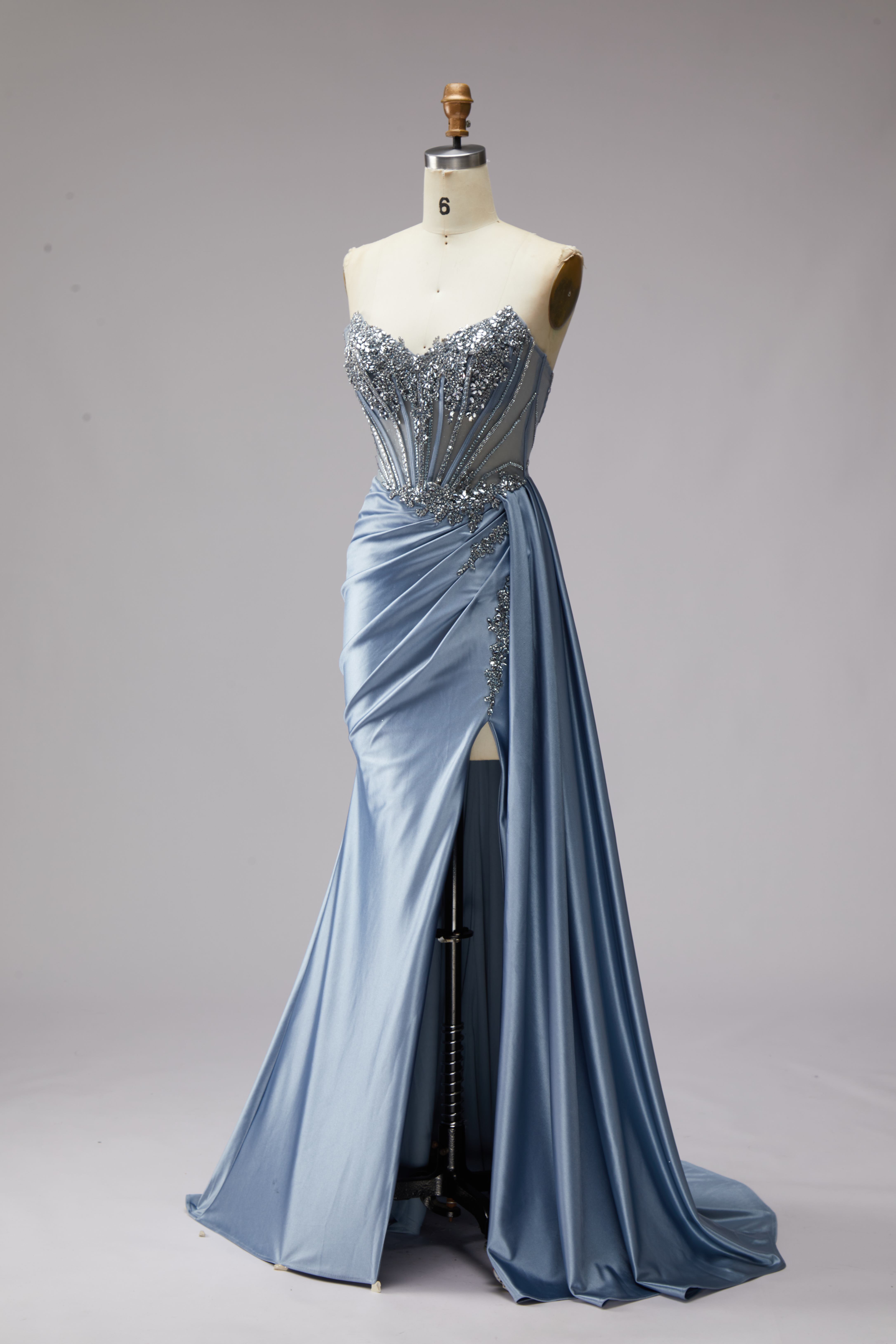 SPU - 608S20LF024 Beaded Corset Slit Evening Collection